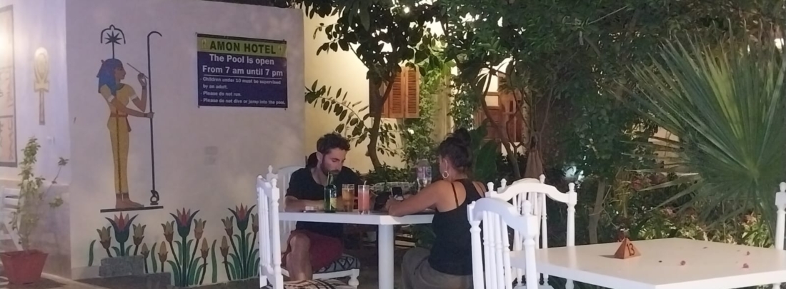sitting in the garden at night